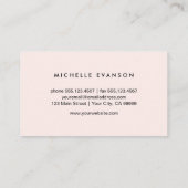 Monogram Blush Pink en Black Floral Wreate Visitekaartje (Achterkant)