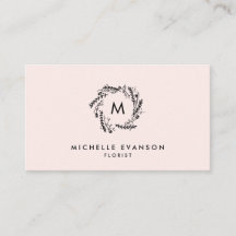 Monogram Blush Pink en Black Floral Wreate