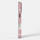 Monogram Blush Pink en Cream Stripe Pattern Case-Mate iPhone Case (Achterkant / Rechts)