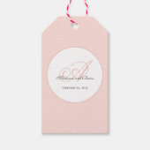 Monogram Blush Pink en White Cadeaulabel (Voorkant)