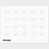 Monogram Blush Pink en White Ronde Sticker (Vel)