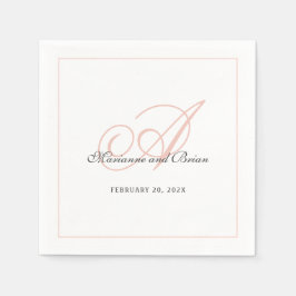 Monogram Blush Pink en White Servet