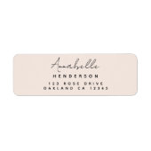 Monogram Blush Pink | Feminine Return Address Etiket (Voorkant)