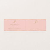 Monogram Blush Pink Gold Clean Sjabloon Moderne Visitekaartje (Buitenkant ongevouwen)