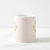 Monogram Blush Pink Gold   Crest Naam Koffiemok (Center)