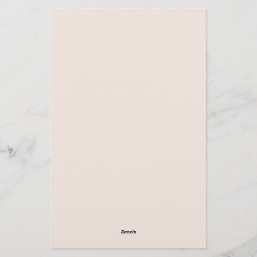 Monogram | Blush Pink Gold Eenvoudig gepersonalise Briefpapier (Achterkant)