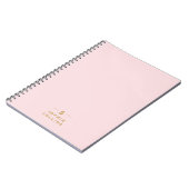 Monogram Blush Pink Gold Minimalist Elegant Name Notitieboek (Linkerzijde)