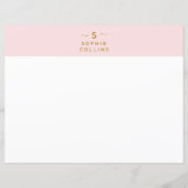 Monogram Blush Pink Gold minimalistisch papier (Voorkant)
