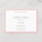 Monogram Blush Pink Gold Text Moderne Sjabloon Visitekaartje (Achterkant)