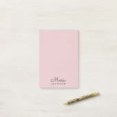 Monogram Blush Pink Minimalist Feminine Post-it® Notes (Op bureau)