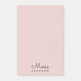 Monogram Blush Pink Minimalist Feminine Post-it® Notes