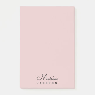 Monogram Blush Pink Minimalist Feminine Post-it® Notes