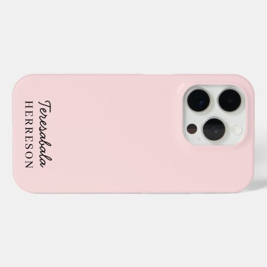 Monogram Blush Pink Modern Minimalist Feminine Case-Mate iPhone Case (Achterkant (horizontaal))