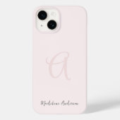 Monogram Blush Pink Modern Minimalist Feminine Case-Mate iPhone Case (Achterkant)