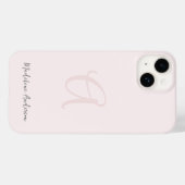 Monogram Blush Pink Modern Minimalist Feminine Case-Mate iPhone Case (Achterkant (horizontaal))