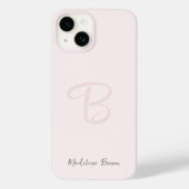 Monogram Blush Pink Modern Minimalist Feminine Case-Mate iPhone Case (Achterkant)