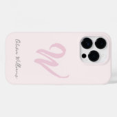 Monogram Blush Pink Modern Minimalist Feminine Case-Mate iPhone Case (Achterkant (horizontaal))