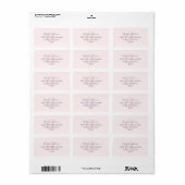 Monogram Blush Pink Modern Minimalist Feminine Etiket (Full Sheet)