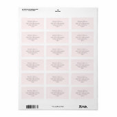 Monogram Blush Pink Modern Minimalist Feminine Etiket (Full Sheet)