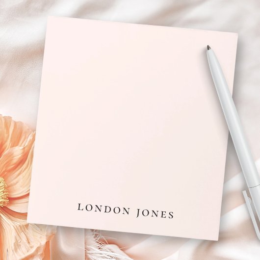Monogram Blush Pink Modern Minimalist Feminine Notitieblok