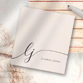 Monogram Blush Pink Modern Minimalist Feminine Notitieblok