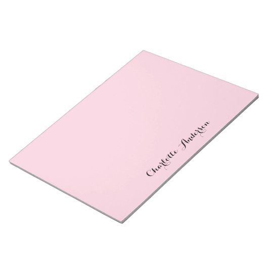 Monogram Blush Pink Modern Minimalist Feminine Notitieblok (Schuin)