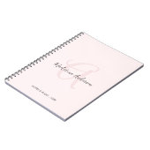 Monogram Blush Pink Modern Minimalist Feminine Notitieboek (Linkerzijde)