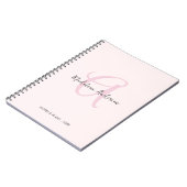 Monogram Blush Pink Modern Minimalist Feminine Notitieboek (Linkerzijde)