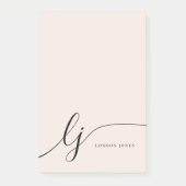 Monogram Blush Pink Modern Minimalist Feminine Post-it® Notes (Voorkant)