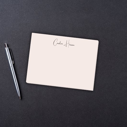 Monogram Blush Pink Modern Minimalist Feminine Post-it® Notes