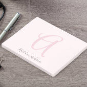 Monogram Blush Pink Modern Minimalist Feminine Post-it® Notes