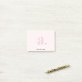 Monogram Blush Pink Modern Minimalist Feminine Post-it® Notes (Op bureau)