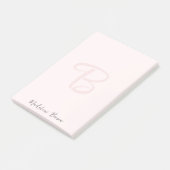 Monogram Blush Pink Modern Minimalist Feminine Post-it® Notes (Schuin)
