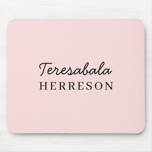 Monogram Blush Pink Modern Minimalist Feminine Sty Muismat (Voorkant)