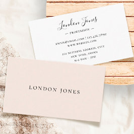 Monogram Blush Pink Modern Minimalist Feminine Visitekaartje