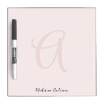 Monogram Blush Pink Modern Minimalist Feminine