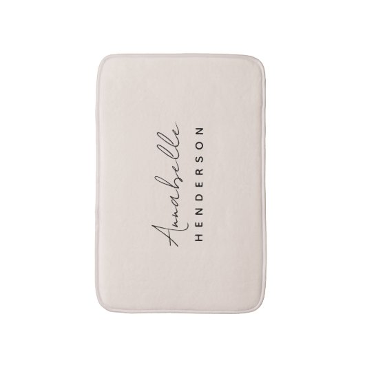 Monogram Blush Pink | Moderne, minimalistische vro Badmat (Voorkant Verticaal)