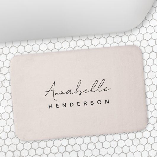 Monogram Blush Pink | Moderne, minimalistische vro Badmat