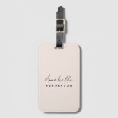 Monogram Blush Pink | Moderne, minimalistische vro Bagagelabel (Voorkant (verticaal))