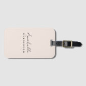 Monogram Blush Pink | Moderne, minimalistische vro Bagagelabel (Voorkant (horizontaal))