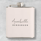 Monogram Blush Pink | Moderne, minimalistische vro Heupfles