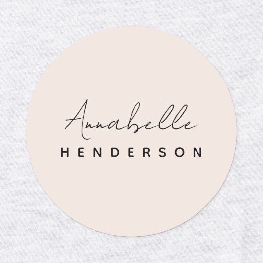 Monogram Blush Pink | Moderne, minimalistische vro Labels (Design 1)