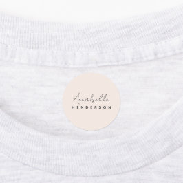 Monogram Blush Pink | Moderne, minimalistische vro Labels