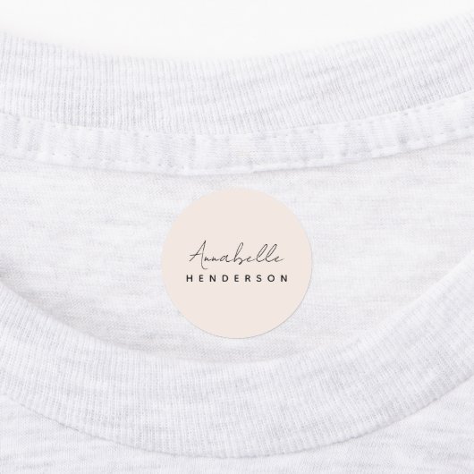 Monogram Blush Pink | Moderne, minimalistische vro Labels (Aangebracht)