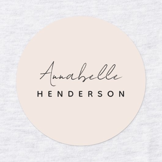 Monogram Blush Pink | Moderne, minimalistische vro Labels (Design 2)