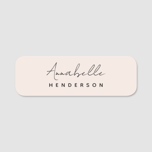 Monogram Blush Pink | Moderne, minimalistische vro Naamplaatje (Voorkant)