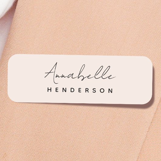 Monogram Blush Pink | Moderne, minimalistische vro Naamplaatje