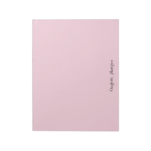 Monogram Blush Pink | Moderne, minimalistische vro Notitieblok (Linkerzijde)