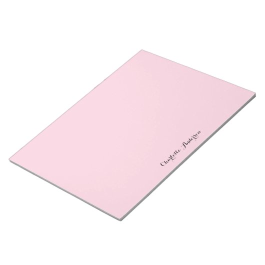 Monogram Blush Pink | Moderne, minimalistische vro Notitieblok (Schuin)
