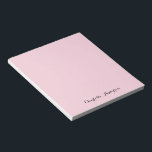 Monogram Blush Pink | Moderne, minimalistische vro Notitieblok<br><div class="desc">Een eenvoudig,  stijlvol aangepast monogram met een moderne,  minimalistische handgeschreven scripttypografie in zwart op een elegante,  lichtroze achtergrond. De monogram naam kan gemakkelijk worden gepersonaliseerd. Het perfecte persoonlijke cadeau of accessoire voor elke gelegenheid!</div>